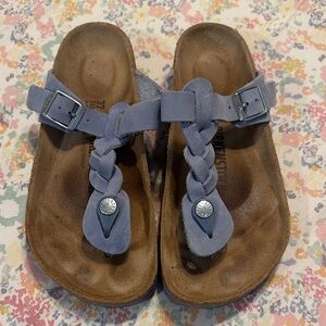 Birkenstocks leather twisted braided purple size 7